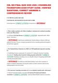 CNL 500 FINAL QUIZ 2025&ndash;2026 &vert; COUNSELING FOUNDATIONS EXAM STUDY GUIDE &vert; VERIFIED QUESTIONS&comma; CORRECT ANSWERS & COMPREHENSIVE REVIEW
