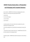 CRCST Practice Exams-Sect&period; 2 &lpar;Preparation and Packaging&rpar; with Complete Solutions
