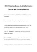 CRCST Practice Exams-Sect&period; 3 &lpar;Sterilization Process&rpar; with Complete Solutions