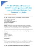 FF1 IFO FINAL EXAM Actual Exam 2026&sol;2027 Complete Questions and Verified Answers with Detailed Rationales Pass Guaranteed - A&plus; Graded