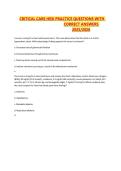 CRITICAL CARE HESI PRACTICE QUESTIONS WITH  CORRECT ANSWERS   2025&sol;2026 