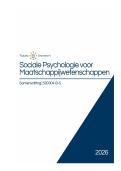 Sociale Psychologie voor Maatschappijwetenschappen - Samenvatting Blok 3 &lpar;500304-B-5&rpar;