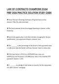 LAW OF CONTRACTS CHAMPIONS EXAM PREP 2026 PRACTICE SOLUTION STUDY GUIDE