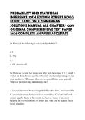 PROBABILITY AND STATISTICAL INFERENCE 10TH EDITION ROBERT HOGG ELLIOT TANIS DALE ZIMMERMAN SOLUTIONS MANUAL ALL CHAPTERS 100&percnt; ORIGINAL COMPREHENSIVE TEST PAPER 2026 COMPLETE ANSWERS ACCURATE
