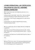 LCP4801 INTERNATIONAL LAW CERTIFICATION EVALUATION FILE 2026 FULL ANSWERED MATERIAL DISTINCTION