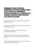 PROBABILITY AND STATISTICAL INFERENCE 10TH EDITION ROBERT HOGG ELLIOT TANIS DALE ZIMMERMAN SOLUTIONS MANUAL ALL CHAPTERS 100&percnt; ORIGINAL PRACTICE SCRIPT UPDATED 2026 TESTED SOLUTIONS