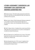 LCP4804 ASSIGNMENT 11 INDIGENOUS LAW ASSESSMENT 2026 QUESTIONS AND ANSWERS GUARANTEED PASS