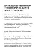 LCP4804 ASSIGNMENT 11 INDIGENOUS LAW COMPREHENSIVE TEST 2026 QUESTIONS WITH FULL SOLUTION VERIFIEDLCP4804 ASSIGNMENT 11 INDIGENOUS LAW COMPREHENSIVE TEST 2026 QUESTIONS WITH FULL SOLUTION VERIFIED