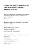 LCP4804 ASSIGNMENT 11 INDIGENOUS LAW FINAL PAPER 2026 QUESTIONS WITH ANSWERS GRADED A&plus;