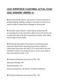 LEAD SUPERVISOR CALIFORNIA ACTUAL EXAM 2026 ANSWERS VERIFIED A&plus;
