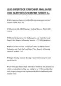 LEAD SUPERVISOR CALIFORNIA FINAL PAPER 2026 QUESTIONS SOLUTIONS GRADED A&plus;