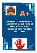GGH3702 Assignment 1 Semester 1 2026 - DUE 26 March 2026&semi; 100&percnt; CORRECT AND TRUSTED SOLUTIONS