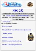 NSG 252  Exam 1 Complete Study Guide & Practice Exam Questions  with Verified Answers and Detailed Rationales &vert;&vert; 100&percnt;  Guaranteed Pass Exam Prep &vert;&vert; VERIFIED & RECENTLY  UPDATED VERSION  2026 -2027