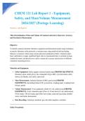 CHEM 121 Lab Report 1 - Equipment&comma; Safety&comma; and Mass&sol;Volume Measurement 2026&sol;2027 &lpar;Portage Learning&rpar;