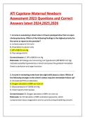 ATI Capstone Maternal Newborn  Assessment 2023 Questions and Correct  Answers latest 2024&comma;2025&comma;2026 