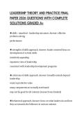 LEADERSHIP THEORY AND PRACTICE EXAM SCRIPT 2026 QUESTIONS WITH FULL ANSWERS GRADED A&plus;