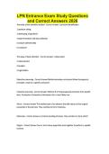 LPN Entrance Exam Study Questions and Correct Answers 2026