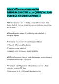 Lehne&rsquo;s Pharmacotherapeutics PREPARATION TEST 2026 QUESTIONS AND CORRECT ANSWERS GRADED A&plus;