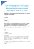 NR293 EXAM 1 Actual Exam 2026&sol;2027 Complete Questions and Verified Answers with Detailed Rationales Pharmacology for Nursing Practice Chamberlain Pass Guaranteed - A&plus; Graded