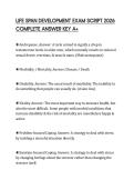 LIFE SPAN DEVELOPMENT EXAM SCRIPT 2026 COMPLETE ANSWER KEY A&plus;