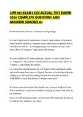 LIFE 103 EXAM 1 CSU ACTUAL TEST PAPER 2026 COMPLETE QUESTIONS AND ANSWERS GRADED A&plus;