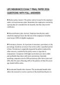 LIFE INSURANCE EXAM 7 FINAL PAPER 2026 QUESTIONS WITH FULL ANSWERS