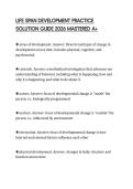 LIFE SPAN DEVELOPMENT PRACTICE SOLUTION GUIDE 2026 MASTERED A&plus;