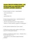 LJU4804 PRIVATE INTERNATIONAL LAW ACTUAL EXAM 2026 QUESTIONS WITH ACCURATE ANSWERS GRADED A&plus;