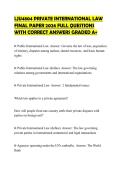 LJU4804 PRIVATE INTERNATIONAL LAW FINAL PAPER 2026 FULL QUESTIONS WITH CORRECT ANSWERS GRADED A&plus;