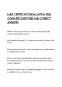 LMRT CERTIFICATION EVALUATION 2026 COMPLETE QUESTIONS AND CORRECT ANSWERS