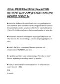 LOCAL ANESTHESIA CDCA EXAM ACTUAL TEST PAPER 2026 COMPLETE QUESTIONS AND ANSWERS GRADED A&plus;