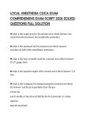LOCAL ANESTHESIA CDCA EXAM COMPREHENSIVE EXAM SCRIPT 2026 SOLVED QUESTIONS FULL SOLUTION