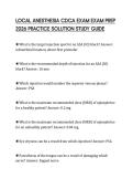 LOCAL ANESTHESIA CDCA EXAM EXAM PREP 2026 PRACTICE SOLUTION STUDY GUIDE