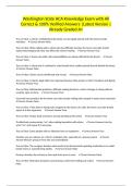Washington State HCA Knowledge Exam with All Correct & 100&percnt; Verified Answers &vert;Latest Version &vert;Already Graded A&plus;