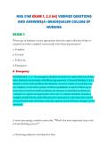 NSG 3160 EXAM 1&comma; 2&comma;3 &4&vert; VERIFIED QUESTIONS AND ANSWERS&vert;A&plus;GRADE&vert;GALEN COLLEGE OF NURSING