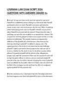 LOUISIANA LAW EXAM SCRIPT 2026 QUESTIONS WITH ANSWERS GRADED A&plus;