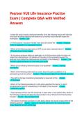 Pearson VUE Life Insurance Practice Exam &vert; Complete Q&A with Verified Answers