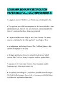 LOUISIANA NOTARY CERTIFICATION PAPER 2026 FULL SOLUTION GRADED A