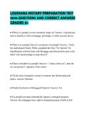 LOUISIANA NOTARY PREPARATION TEST 2026 QUESTIONS AND CORRECT ANSWERS GRADED A&plus;