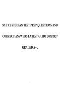 NYC CUSTODIAN TEST PREP QUESTIONS AND CORRECT ANSWERS LATEST GUIDE 2026&sol;2027 GRADED A&plus; &period;