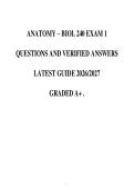 ANATOMY &ndash; BIOL 240 EXAM 1 QUESTIONS AND VERIFIED ANSWERS LATEST GUIDE 2026&sol;2027 GRADED A&plus; &period;