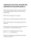 LSUE BIOLOGY 1001 ACTUAL TEST PAPER 2026 QUESTIONS WITH SOLUTIONS GRADED 