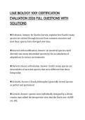 LSUE BIOLOGY 1001 CERTIFICATION EVALUATION 2026 FULL QUESTIONS WITH SOLUTIONS