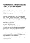 LSUE BIOLOGY 1001 COMPREHENSIVE SCRIPT 2026 QUESTIONS AND SOLUTIONS