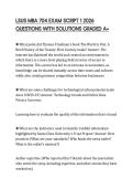 LSUS MBA 704 EXAM SCRIPT 1 2026 QUESTIONS WITH SOLUTIONS GRADED A&plus;