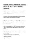 LSUS MBA 704 FINAL PAPER EXAM 1 2026 FULL QUESTIONS AND CORRECT ANSWERS GRADED A&plus;