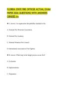 FLORIDA STATE FIRE OFFICER ACTUAL EXAM PAPER 2026 QUESTIONS WITH ANSWERS GRADED A&plus;