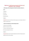 NR302 Exam 1&colon; Health Assessment Questions and Answers and  Explanations &vert; Latest - Chamberlain 
