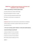 NR302 Health Assessment &ndash; Exam 1 &ndash; Chamberlain College of Nursing &ndash; Practice Questions&comma; Verified Answers&comma; and Detailed Explanations