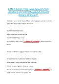 EMT-B AAOS Final Exam Newest 2026  Questions and Correct Detailed Answers  Already Graded A&plus; 